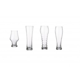Maison Forine S/4 Assorted Lead-Free Bohemian Crystal Beer Glasses