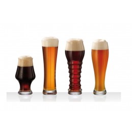 Maison Forine S/4 Assorted Lead-Free Bohemian Crystal Beer Glasses
