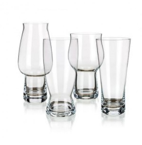 Maison Forine S/4 Assorted Lead-Free Bohemian Crystal Beer Glasses