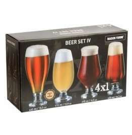 Maison Forine S/4  AssortedLead-Free Bohemian Crystal Beer Glasses