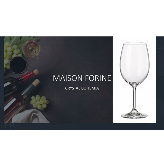 Wine Glasses Crystal lead free Set of 6PC, 590ml-19.9oz, Maison Forine.