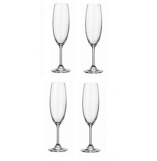 Maison Forine S/4 Lead-Free Bohemian Crystal champagne Glasses 210 Ml