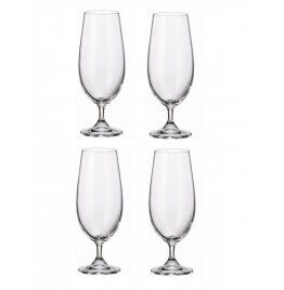 Maison Forine S/4 Lead-Free Bohemian Crystal Beer Glasses 370 Ml-12.5 Oz