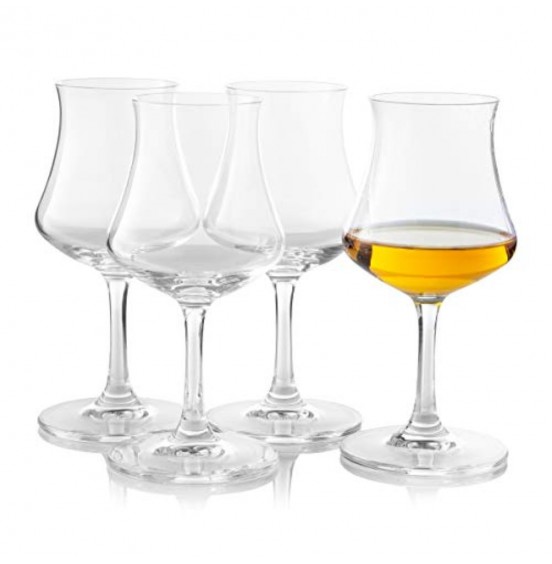 Maison Forine S/4 Bohemia Crystal Rum Glasses ,170 ML/ 5.7 Oz.