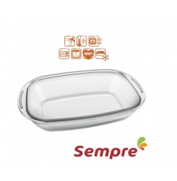 SEMPRE Oval Dish Glass Oven/Microwave Baking SET of 2PC 3L/1.8L.