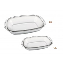 SEMPRE Oval Dish Glass Oven/Microwave Baking SET of 2PC 3L/1.8L.
