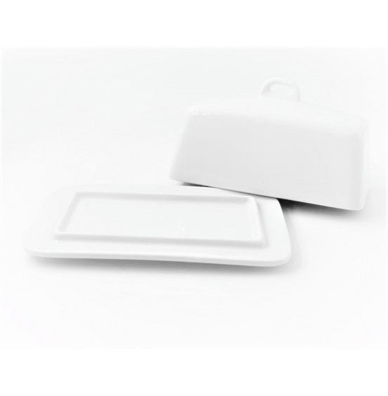 WHITE PORCELAIN Butter Dish, Large DISH with Lid - Fits 1 Pound of Butter, Dishwasher Safe.