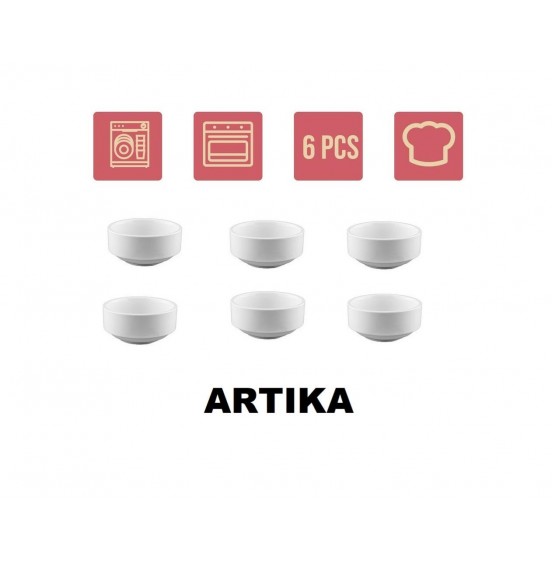 ARTIKA Soup/Salad bowls Set of 6-Pieces 8oz 4.25-INCH