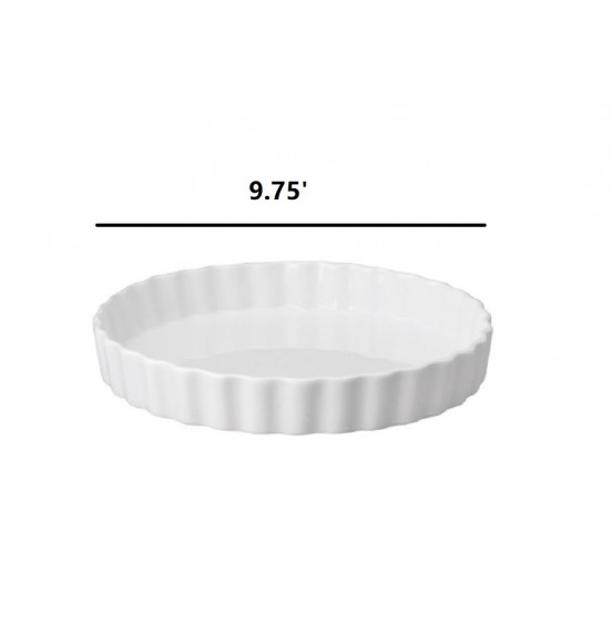  Quiche And Pie Plate, White Porcelain 9.75-Inch set of 2pcs
