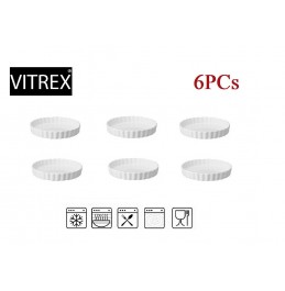 VITREX Creme Brulee White Porcelain Dish 4.75-Inch set of 6PCS