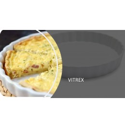 VITREX White Porcelain Set OF 7PCs  (1PC 9.75’ Quiche And Pie Dish AND 6PCs 4.75’ OF Creme Brulee Dishes).