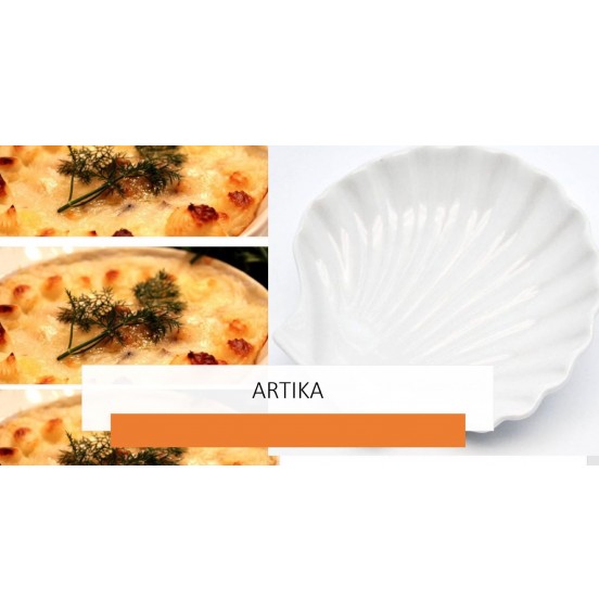 ARTIKA Coquille St-Jacques/ 4pcs Porcelain Shell Shape plates  7.75-Inch