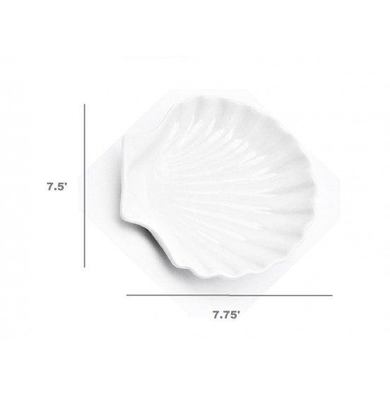 ARTIKA Coquille St-Jacques/ 4pcs Porcelain Shell Shape plates  7.75-Inch