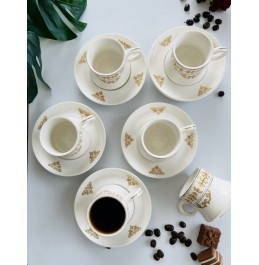 ESPRESSO Coffee Cup & Saucer Gold Decorated. 2.4 Oz ESPRESSO Coffee Cup & Saucer Gold Decorated. 2.4 Oz