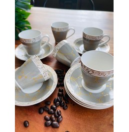 ESPRESSO Coffee Cup & Saucer Gold Decorated. 2.4 Oz ESPRESSO Coffee Cup & Saucer Gold Decorated. 2.4 Oz