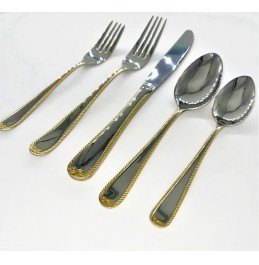 22164S20-ARTKIA 20-Pc Gold Cutlery Set, Stainless Steel 18/10