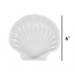 ARTIKA Set of 4 porcelain Shell plates  (Coquille st-Jacques) , 6'' (15.9 cm)