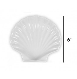 ARTIKA Set of 4 porcelain Shell plates  (Coquille st-Jacques) , 6'' (15.9 cm)