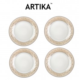 ARTIKA Dinnerware Set, 4-piece round porcelain Premium Quality ,10.5'', Gold DECO