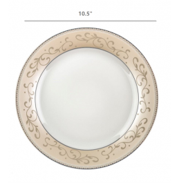 ARTIKA Dinnerware Set, 4-piece round porcelain Premium Quality ,10.5'', Gold DECO