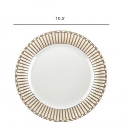 ARTIKA Dinnerware Set, 4-piece round porcelain Premium Quality ,10.5'', Gold DECO