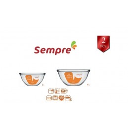 SEMPRE Mixing Glass Bowl Set of 2pcs 4L and 2L.