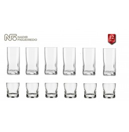 Nadir Tall Cocktail Glasses, Set of 12PCs ,10.5 oz/8.5oz.