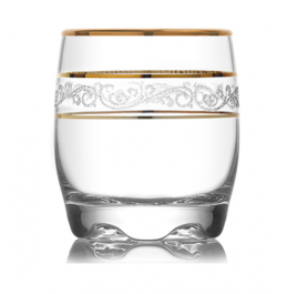 Lav Set Of 12 Gold Deco  Glasses 9.75oz -13.75oz