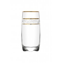 Set Of 6 Gold Deco Tumblers 13.75 oz