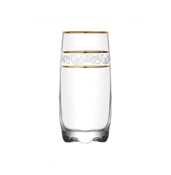 Set Of 6 Gold Deco Tumblers 13.75 oz