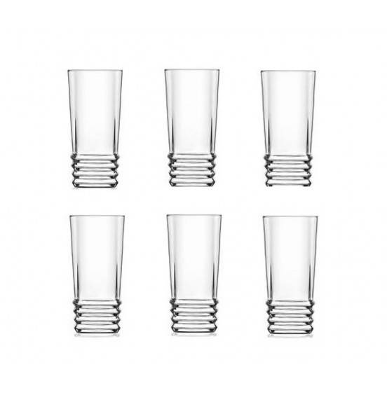 LAV Set Of 6 Tall  Glasses , 11.25oz