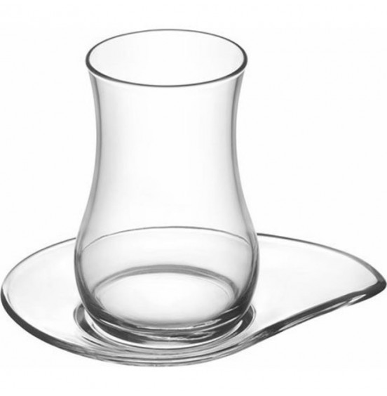 LAV 6-Piece Tea Glasses with 6 saucers 5.75oz.