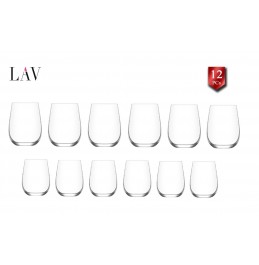 LAV Set Of 12 Stemless Glasses, 12.25 oz/16.25.oz