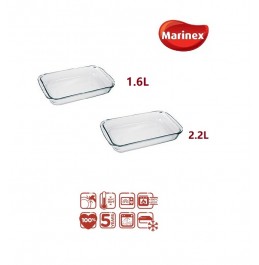 Marinex rectangle Dish Glass Oven/Microwave Baking  Set of 2 PC ( 2.2-LT/1.6LT)