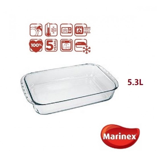 Marinex rectangle Dish Glass Oven/ Microwave Baking 5.3-LT