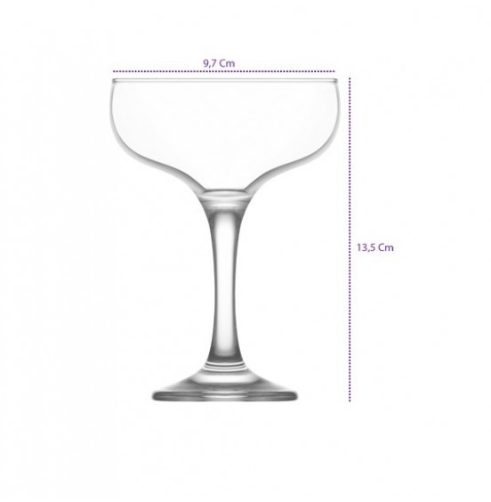 Set Of 6 Coupe Cocktail Glasses, 8oz, Lav