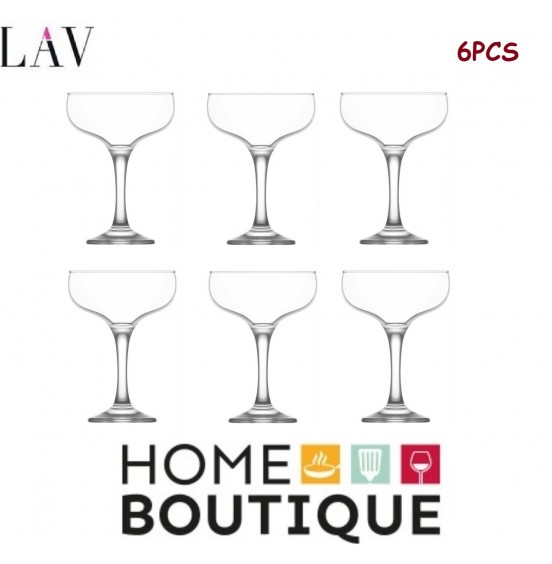 Set Of 6 Coupe Cocktail Glasses, 8oz, Lav