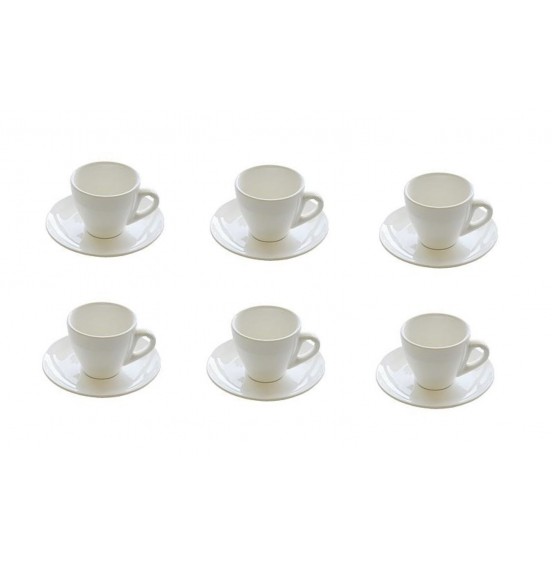 VITREX Espresso Coffee Cup & Saucer 2.35oz 6+6 set. 