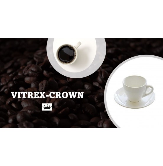 VITREX Espresso Coffee Cup & Saucer 2.35oz 6+6 set. 