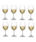 Leona Set of 8  Bohemian lead free Crystal Wine Glasses, 340 ml 