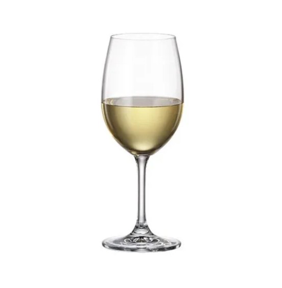 Leona Set of 8  Bohemian lead free Crystal Wine Glasses, 340 ml 
