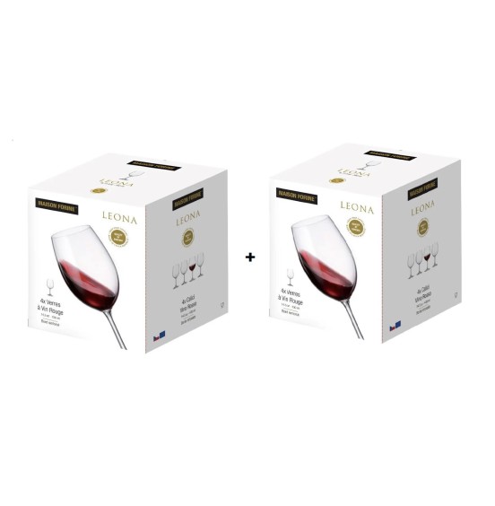 Leona Set of 8  Bohemian lead free Crystal Wine Glasses, 430 ml 
