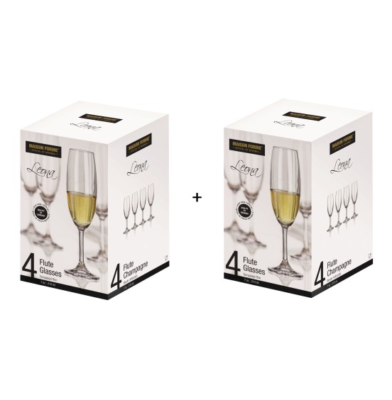 Leona Set of 8 champagne glasses, Crystalline 210 Ml/ 1218