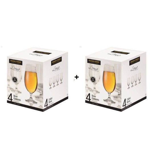 Leona Beer Glass Crystal lead free Set of 8 PC (370 Ml)