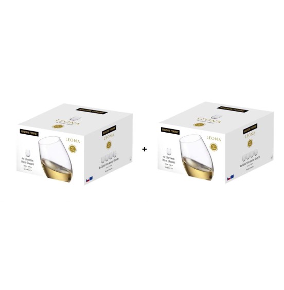 Leona Set of 8 stemless lead free  Crystal Glasses, 590 ml /1220