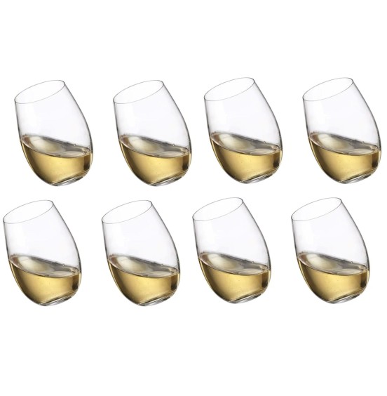 Leona Set of 8 stemless lead free  Crystal Glasses, 590 ml /1220
