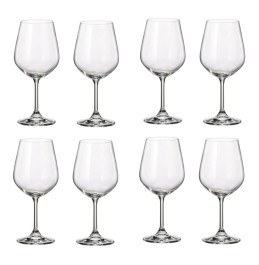 Marta Set of 8 Bohemian lead free Crystal Wine Glasses, 460 ml 
