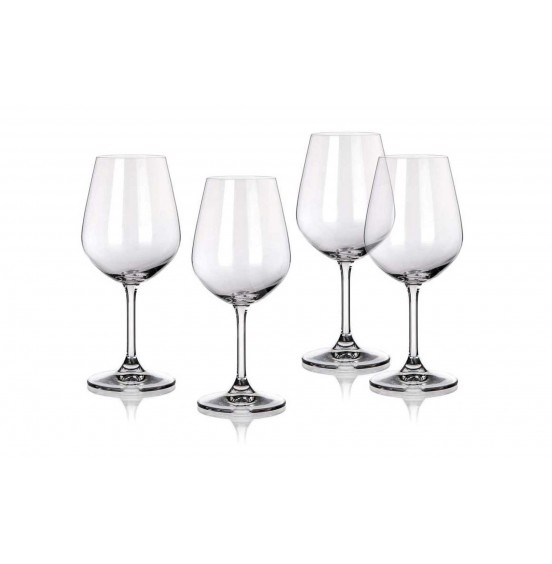 Set of 4  Bohemian lead free Crystal Wine Glasses, 460 ml 