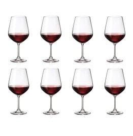 Marta Set of 8 Bohemian lead free Crystal Wine Glasses, 720 ml 