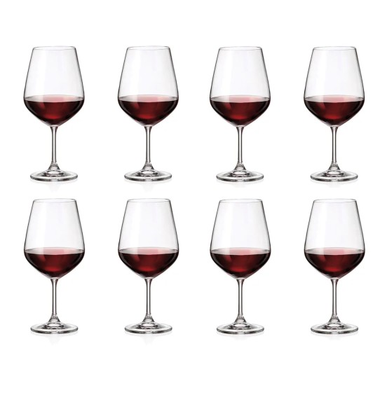 Marta Set of 8 Bohemian lead free Crystal Wine Glasses, 720 ml 